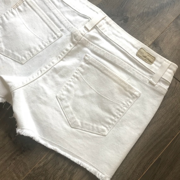 Paige White Fringed Denim Shorts - Picture 6 of 7